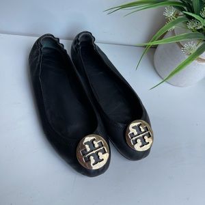 Tory Burch🍁🍂mini travel ballet flats Black 7.5